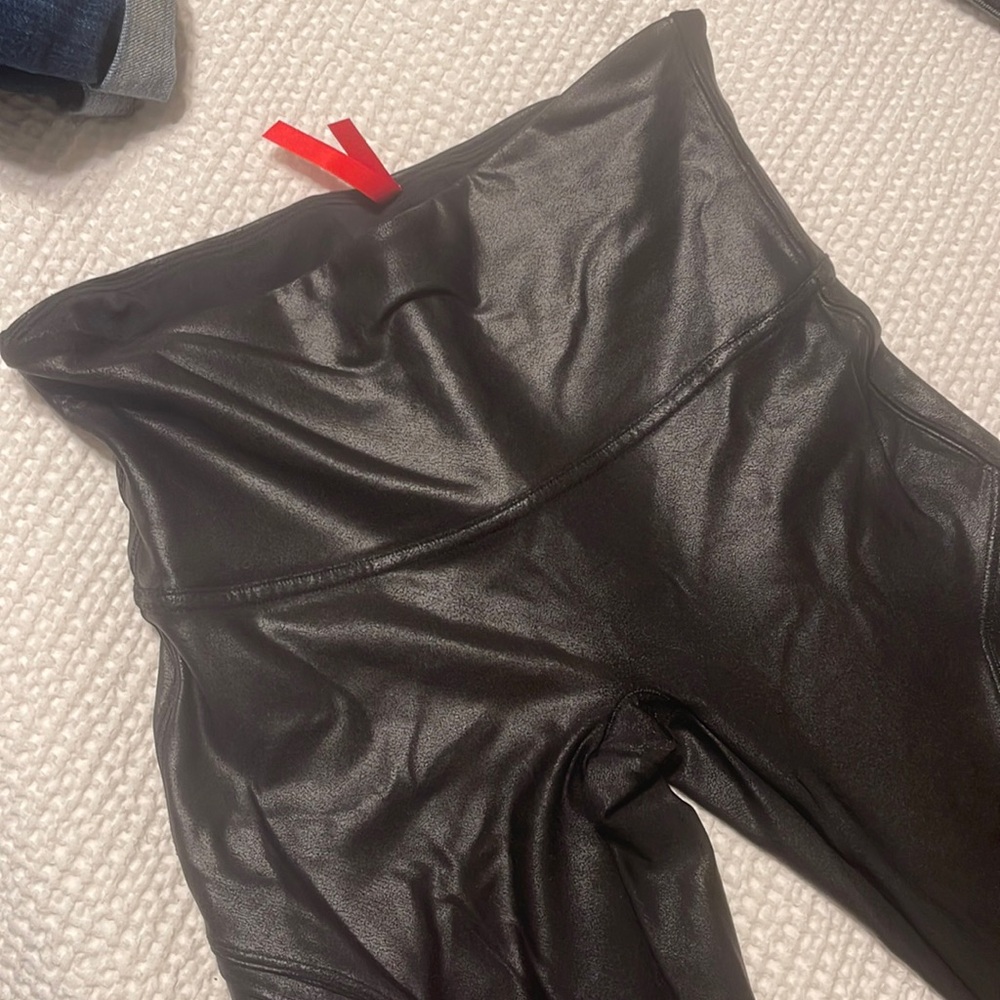 Spanx Faux Leather Moto Leggings